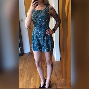 Blue and white printed paisley romper - Brave Soul